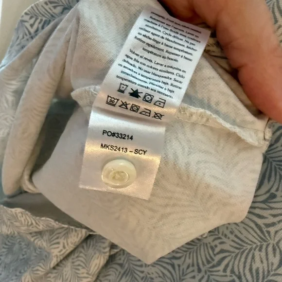 Faherty Reserve Movement Polo Light Blue Palm Stretch Performance Shirt size L - Picture 8 of 8